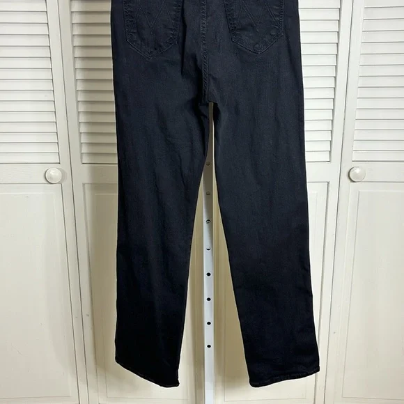 Mother Tippy Top Frisky Flood Not Guilty Black Denim Straight Jeans Size 25 - Picture 10 of 14
